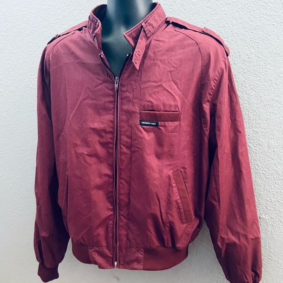 Members Only 80s Vintage Classic Maroon Windbreaker Jacket - 44 - Picture 4 of 6
